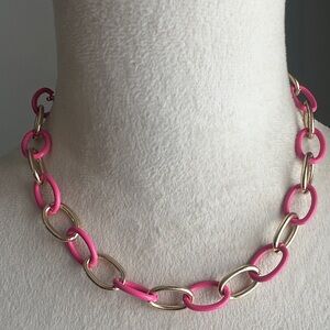 Maximalist Neon Pink Oversized Chain Link Choker